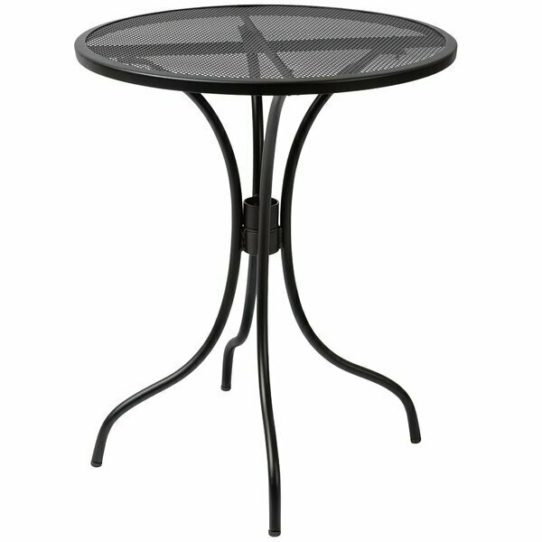 Bfm Seating Barnegat 24'' Round Black Steel Outdoor / Indoor Dining Height Table 163SU24RBLD